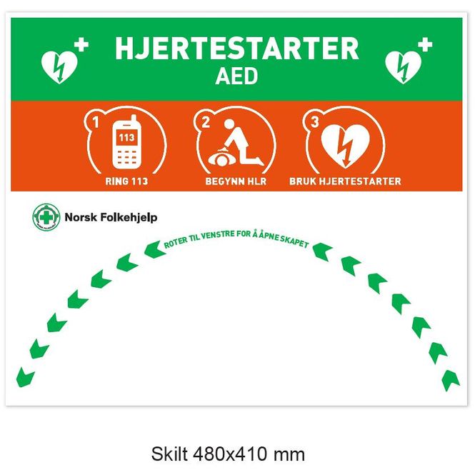 Hovedbilde Rotaid skilt hjertestarter Folkehjelp